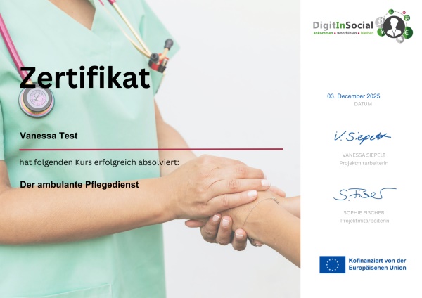 Zertifikat Pflege